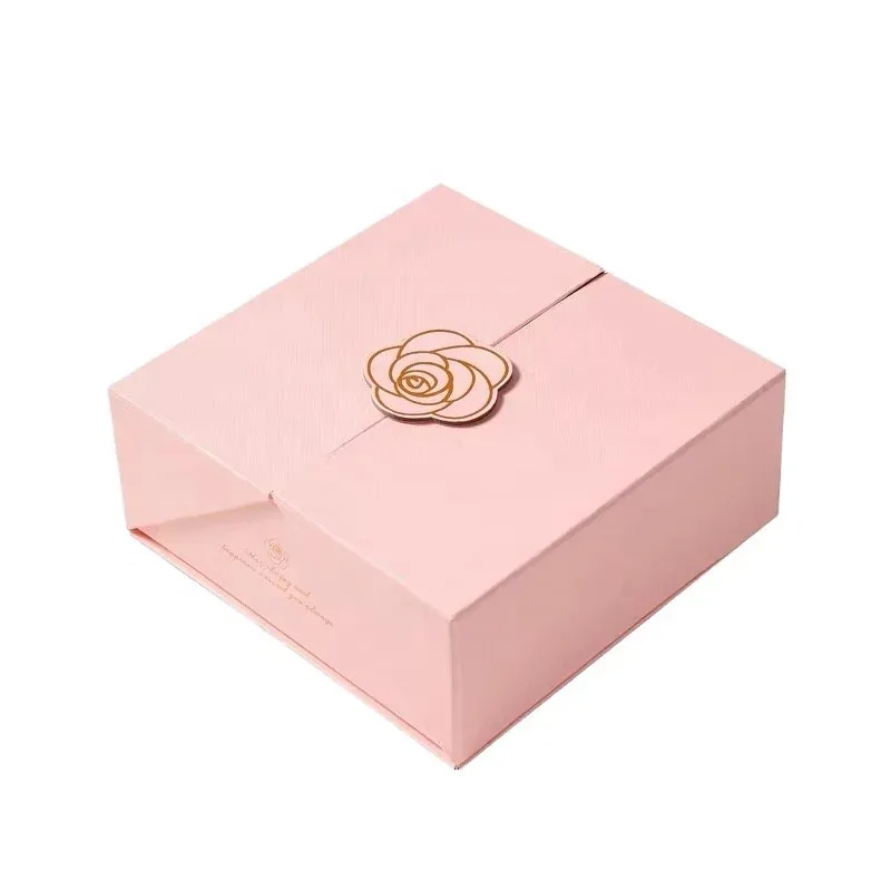 Custom Pink Flat Gift Box with Split Lid