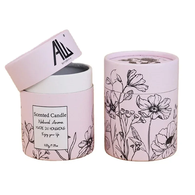 Custom Floral Paper Tube Packaging for Candles