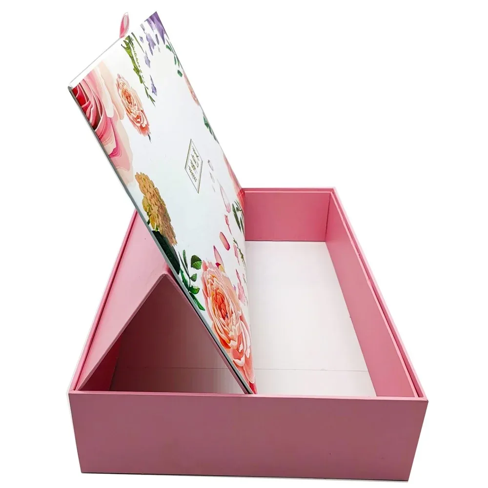Custom Pink Floral Hinged Presentation Box