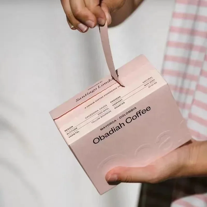 Custom Pink Tear-Strip Coffee Mailer Box