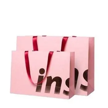 Custom Pink Paper Shopping Bag with Oversized Typography