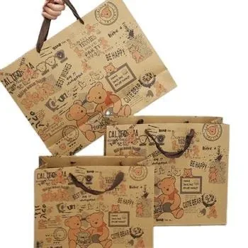 Custom Vintage Illustration Paper Shopping Bags