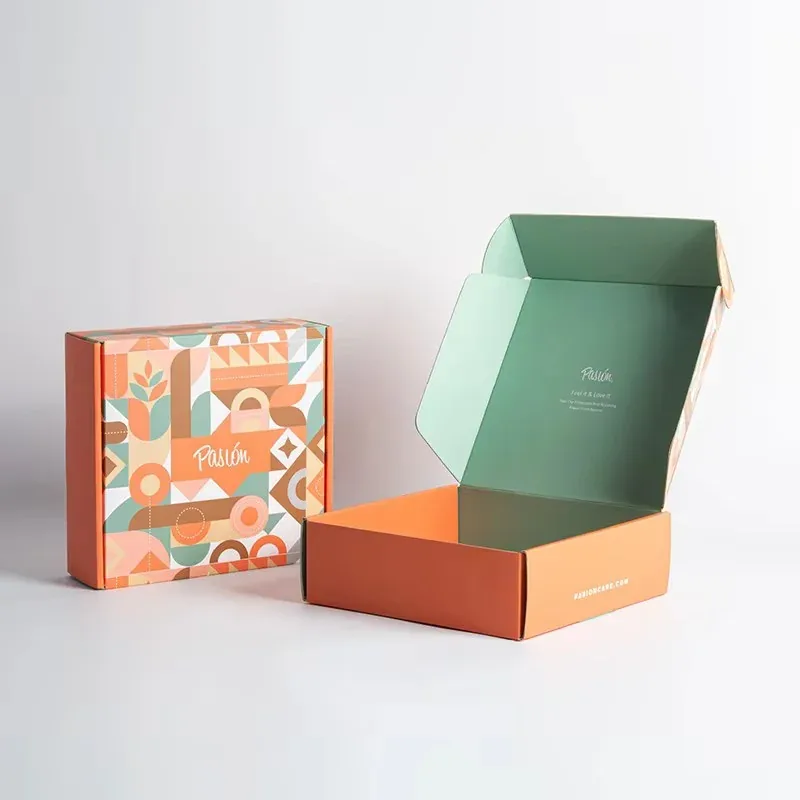 Custom Orange and Green Printed Mailer Box