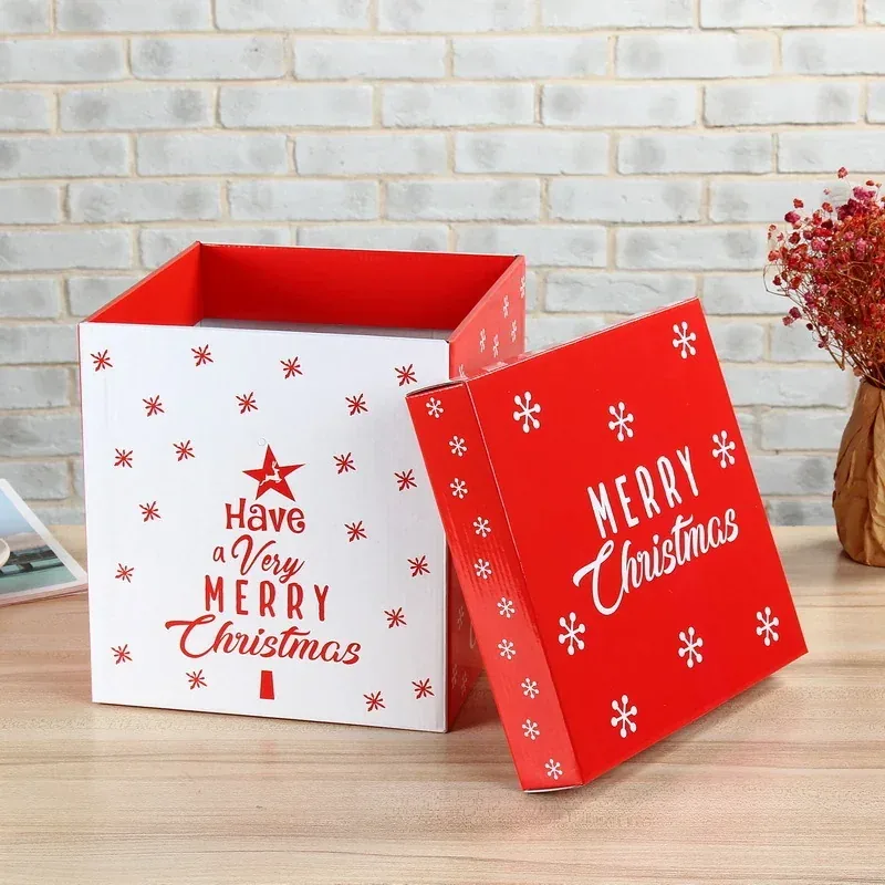 Custom Festive Square Gift Box with Lift-Off Lid