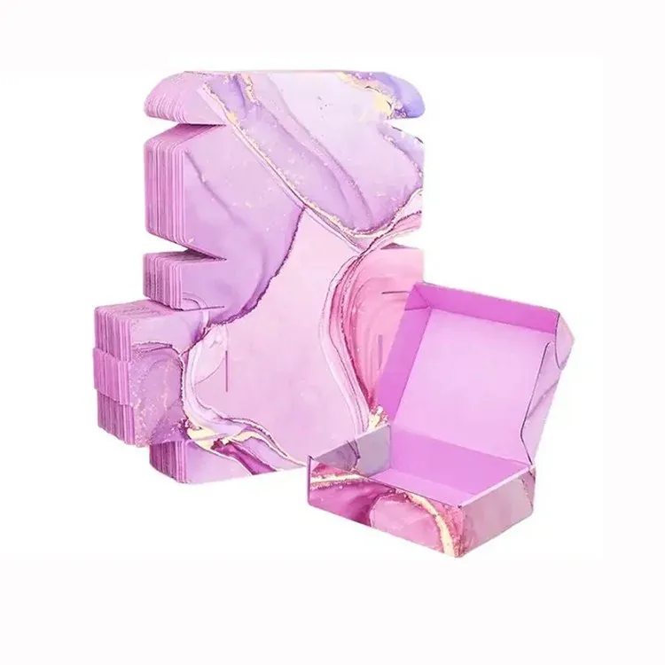 Custom Pink Textured Gift Box with Ribbon Tie