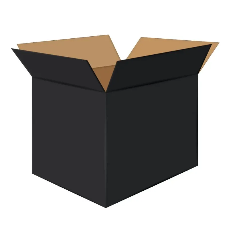 Custom Black Shipping Carton with Kraft Interior