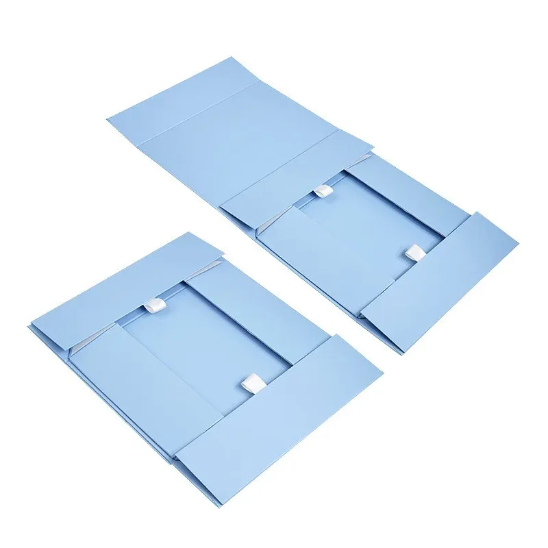 Custom Blue Fold-Flat Gift Box