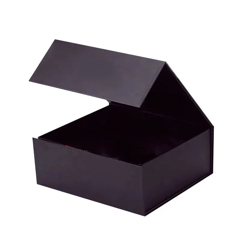 Custom Black Hinged Gift Box