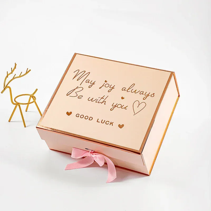 Custom Ribbon-Tie Folding Gift Box