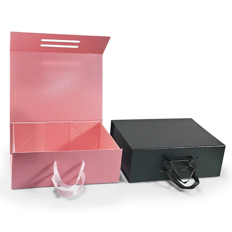 Custom Assorted Folding Gift Boxes with Handles view 2
