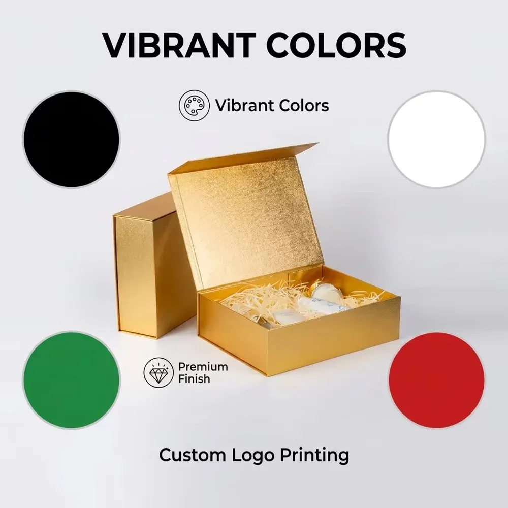 Custom Gold-Interior Hinged Gift Box view 2