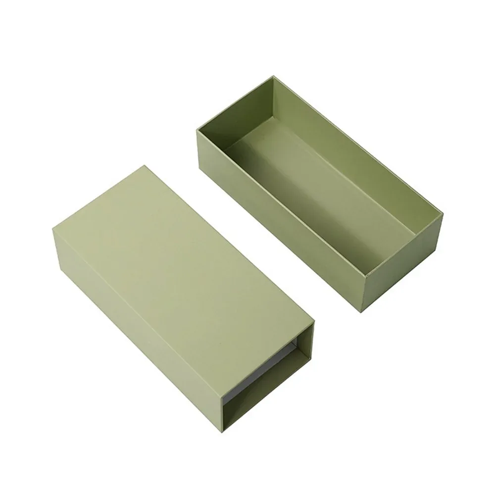 Custom Olive Green Rectangular Drawer Box
