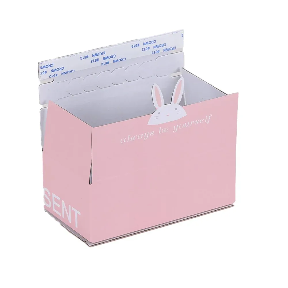 Custom Pink Tear-Strip Shipping Carton