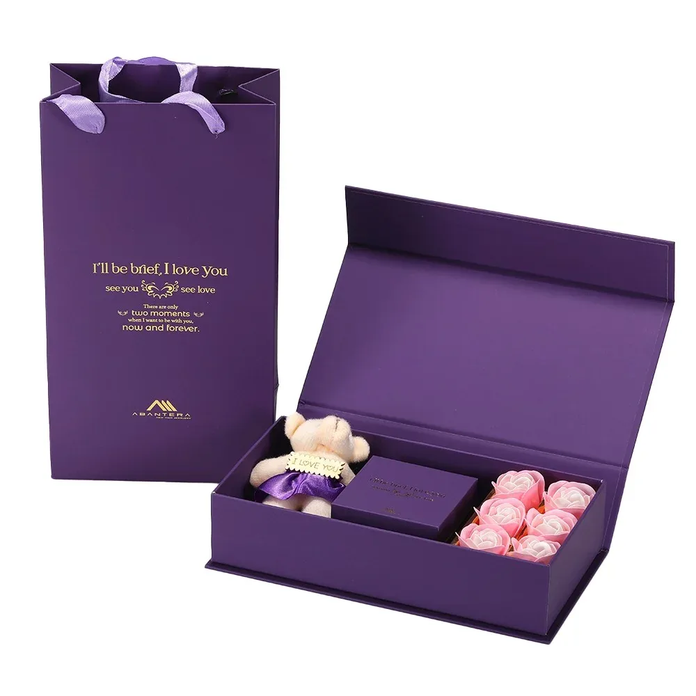 Custom Purple Gift Set Box with Inner Compartments view 2