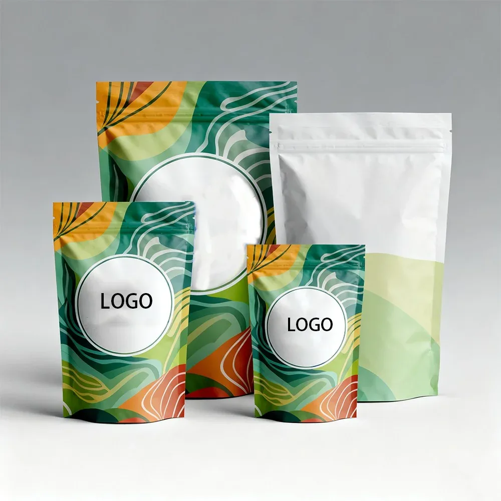 Custom Tropical-Print Stand-Up Pouch Set