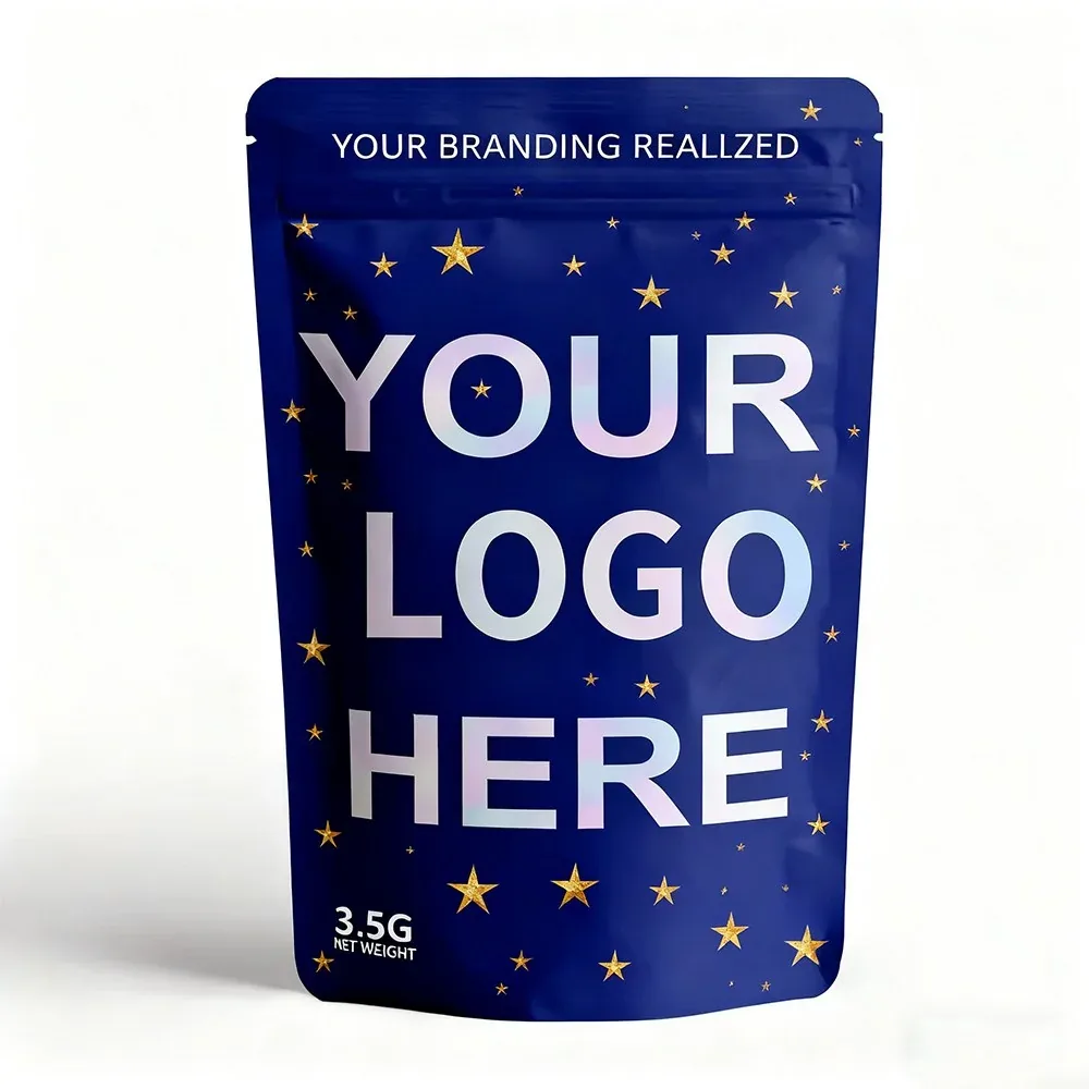 Custom Black Printed Stand-Up Pouch view 2