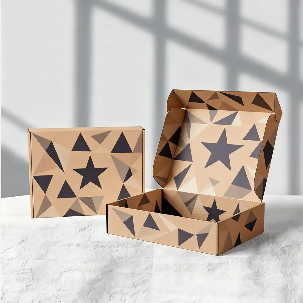 Custom Kraft Hinged Box with Swirl Interior view 3