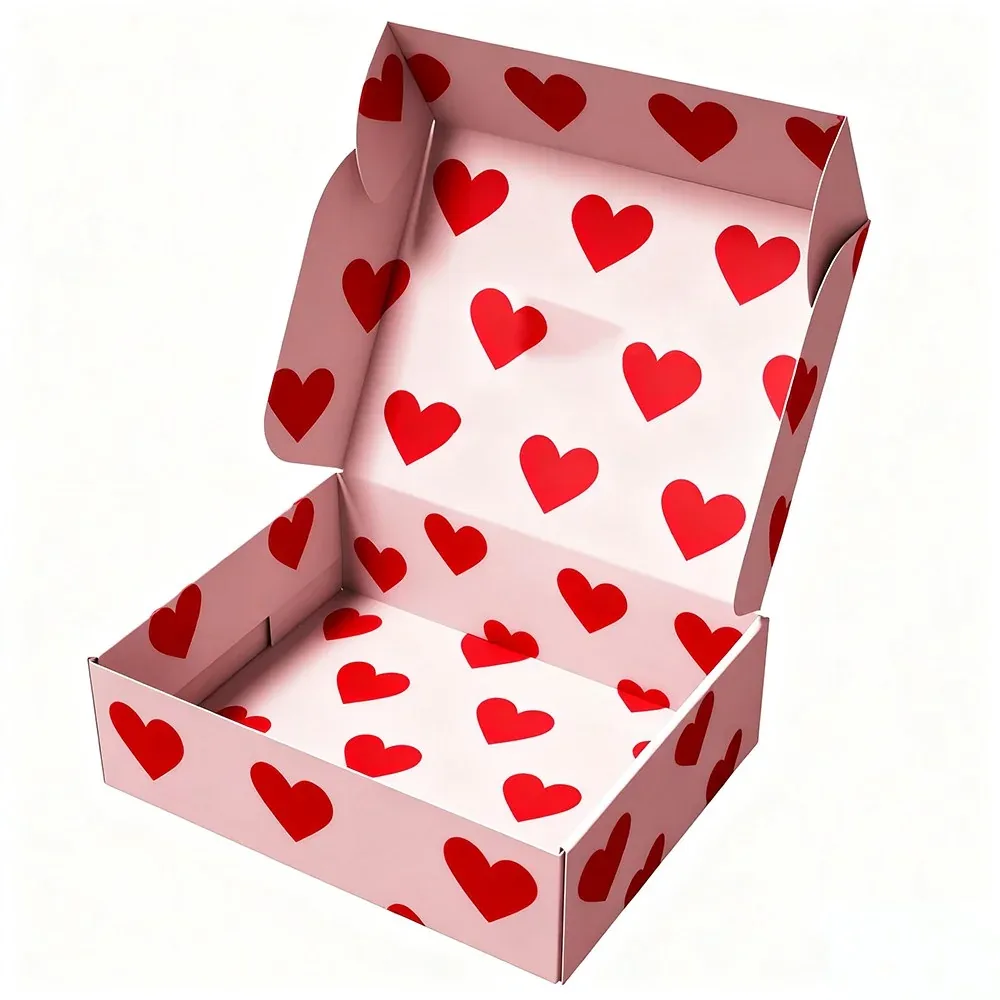 Custom Heart-Pattern Hinged Gift Box