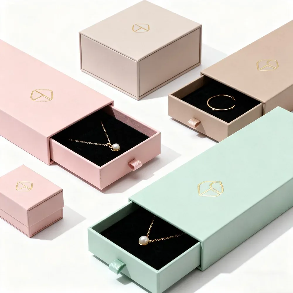 Custom Pastel Jewelry Drawer Boxes with Metal-Look Pulls