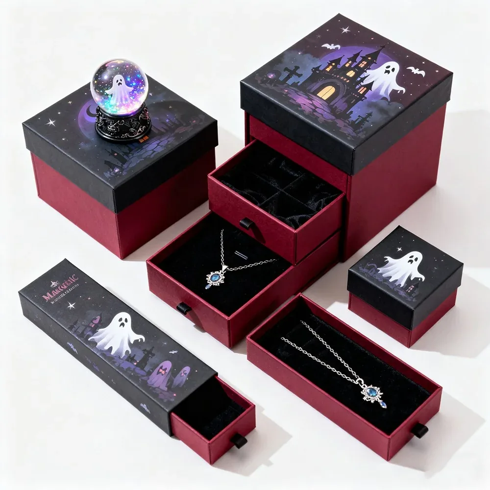 Custom Black and Red Jewelry Drawer Box Set