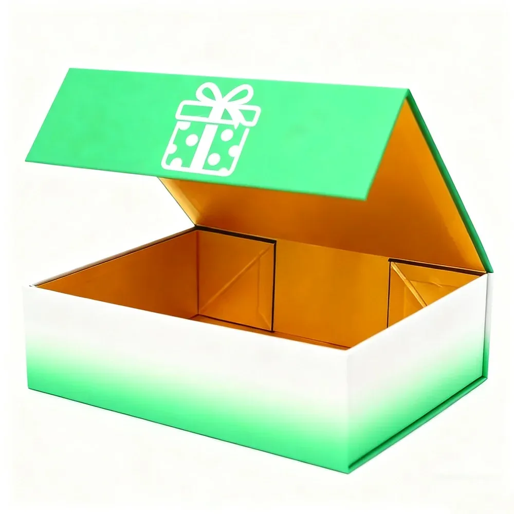 Custom Green House-Shaped Gift Box with Dividers