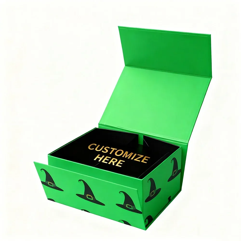 Custom Green Printed Mailer Box with Dark Interior