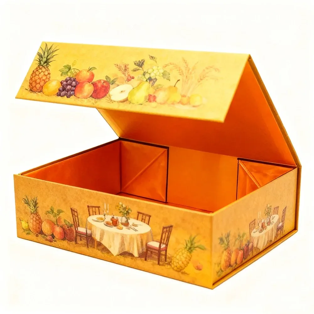 Custom Harvest Print House-Shaped Magnetic Gift Box