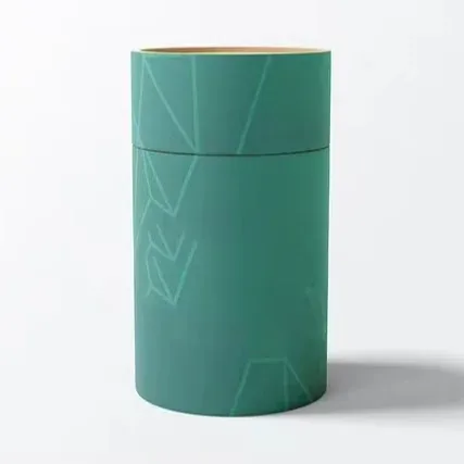 Custom Green Paper Tube with Geometric Print