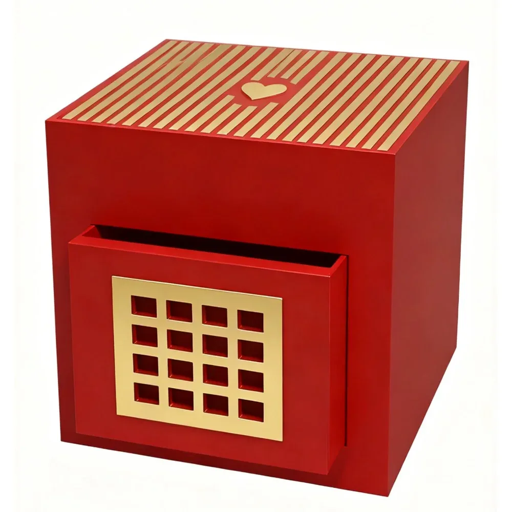 Custom Red Gift Box with Decorative Front Drawer