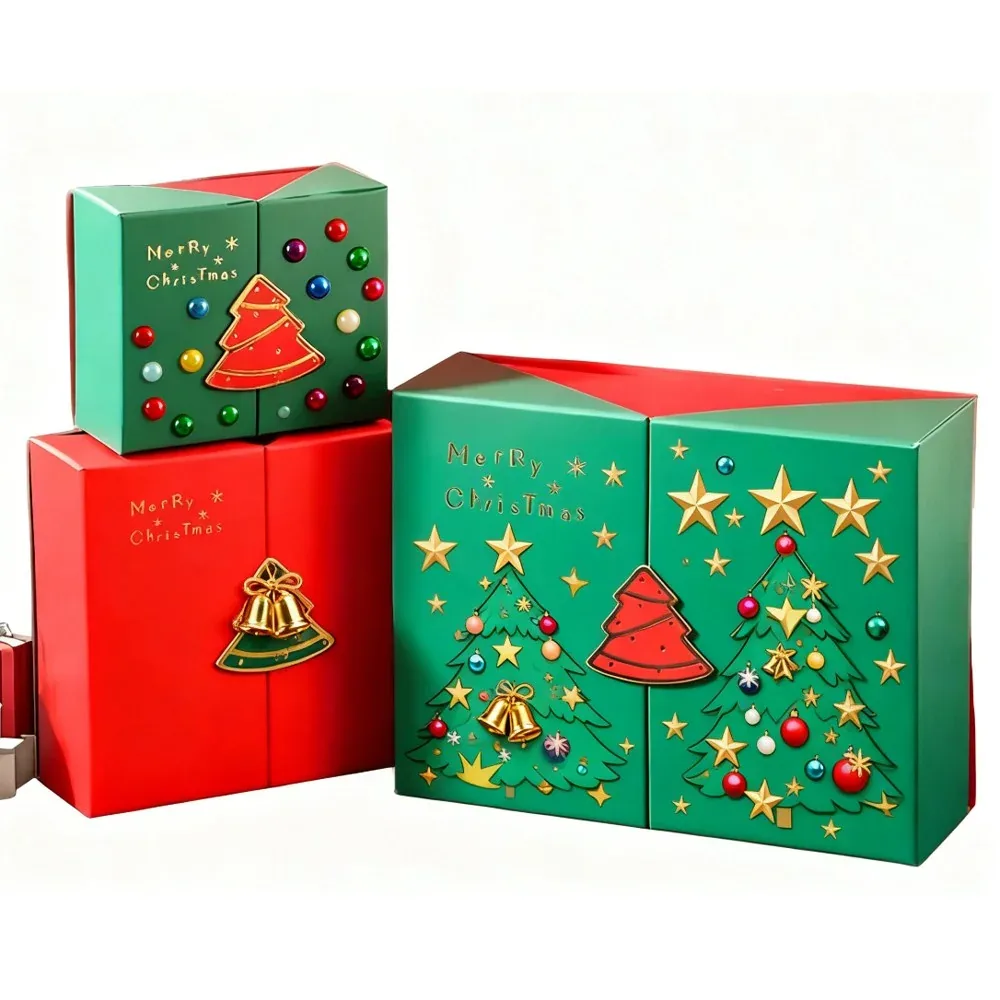 Custom Christmas Gift Box Set with Bell Motifs