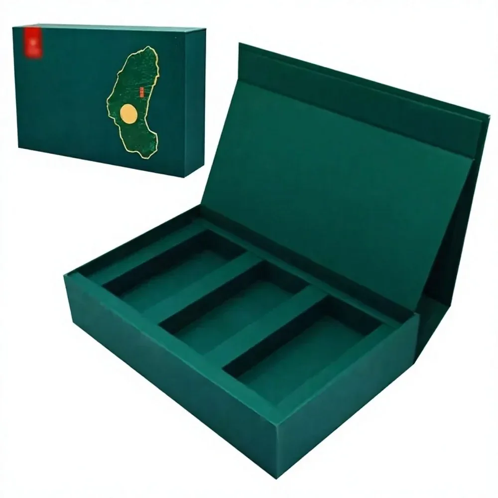 Custom Green Tea Gift Box with Divided Insert