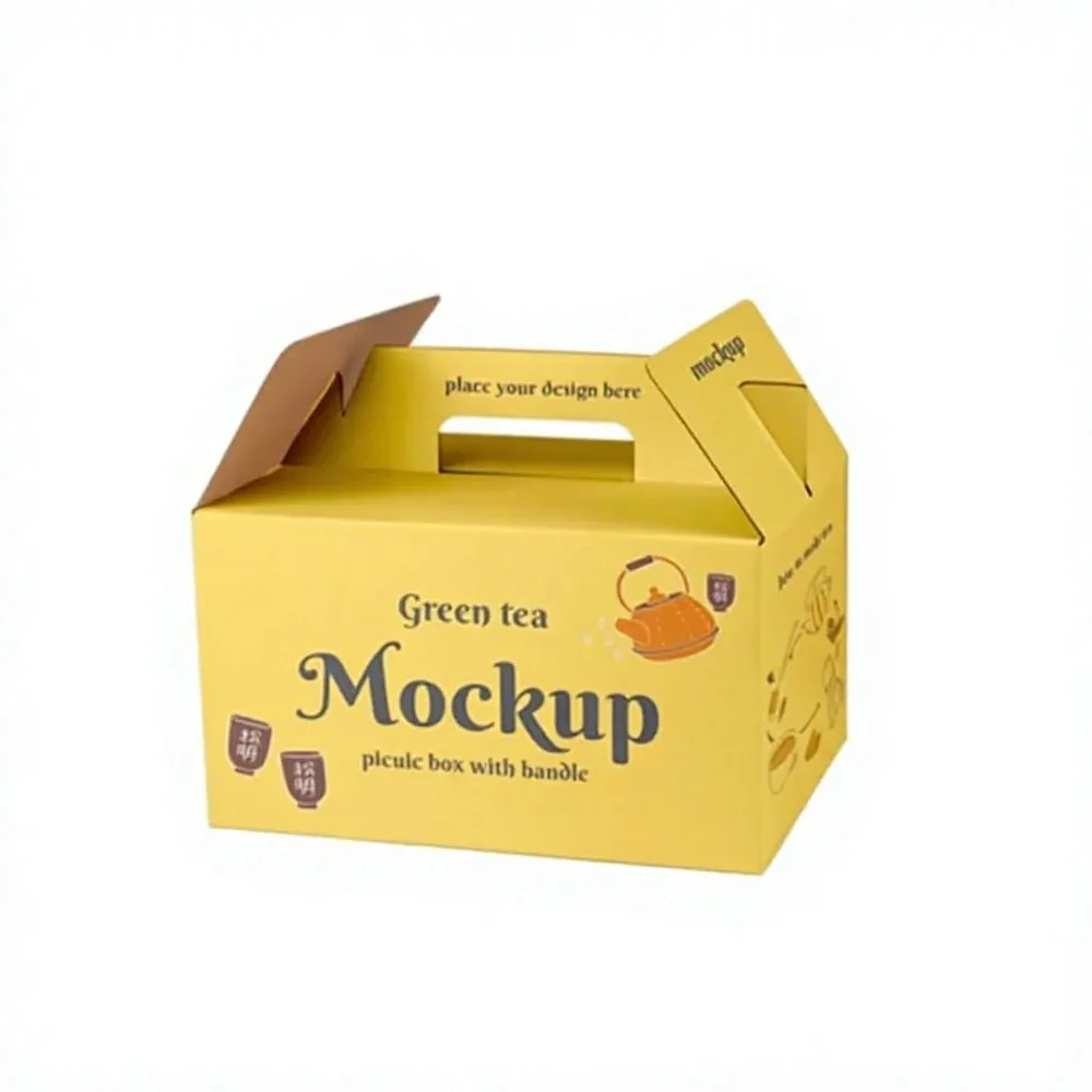Custom Yellow Picnic Box with Carry Handle