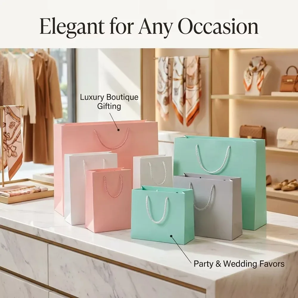 Custom Pastel Paper Carrier Bags