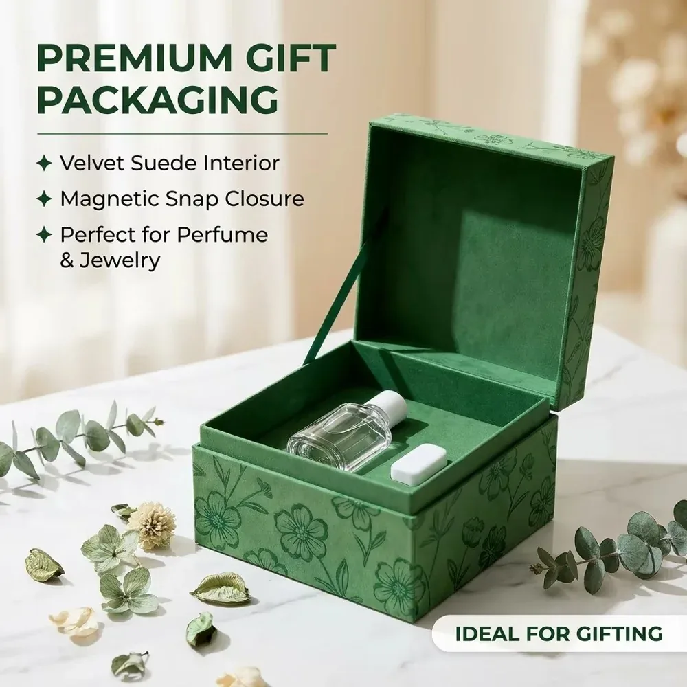 Custom Green Fragrance Gift Box with Bottle Insert