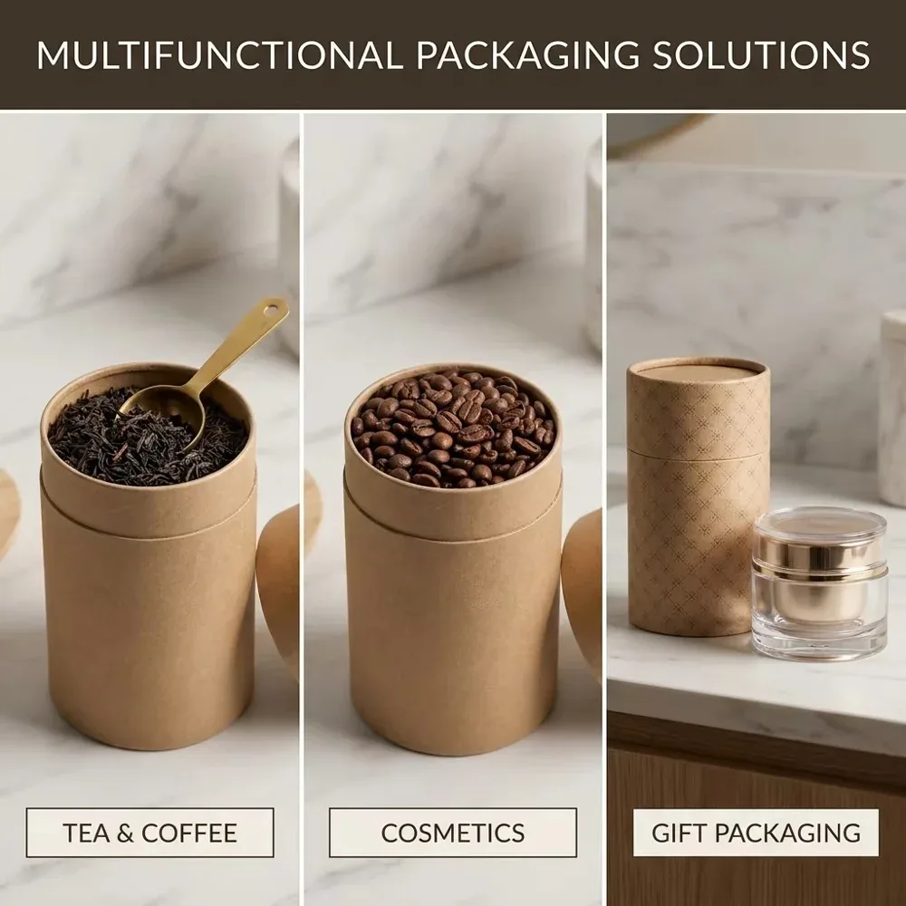 Custom Minimalist Paper Tubes for Small Bottles view 2
