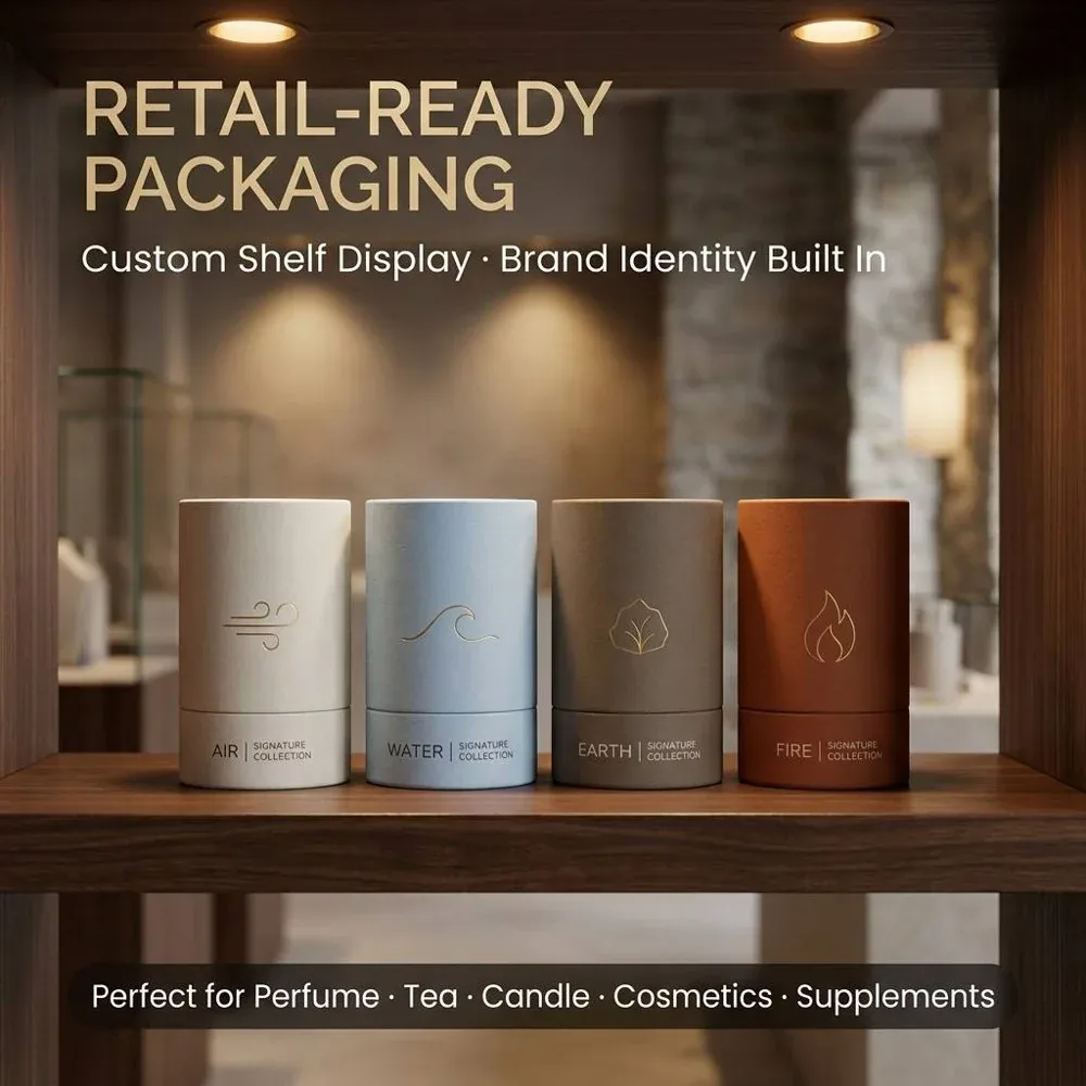 Custom Solid-Color Cylinder Packaging Tubes